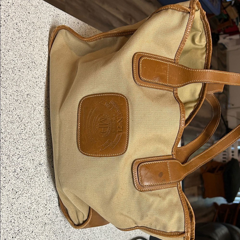 Elegant Tan and Brown Tote Bag